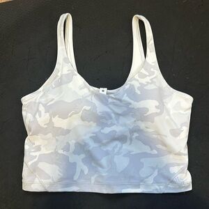 Lululemon white camo cropped tank top